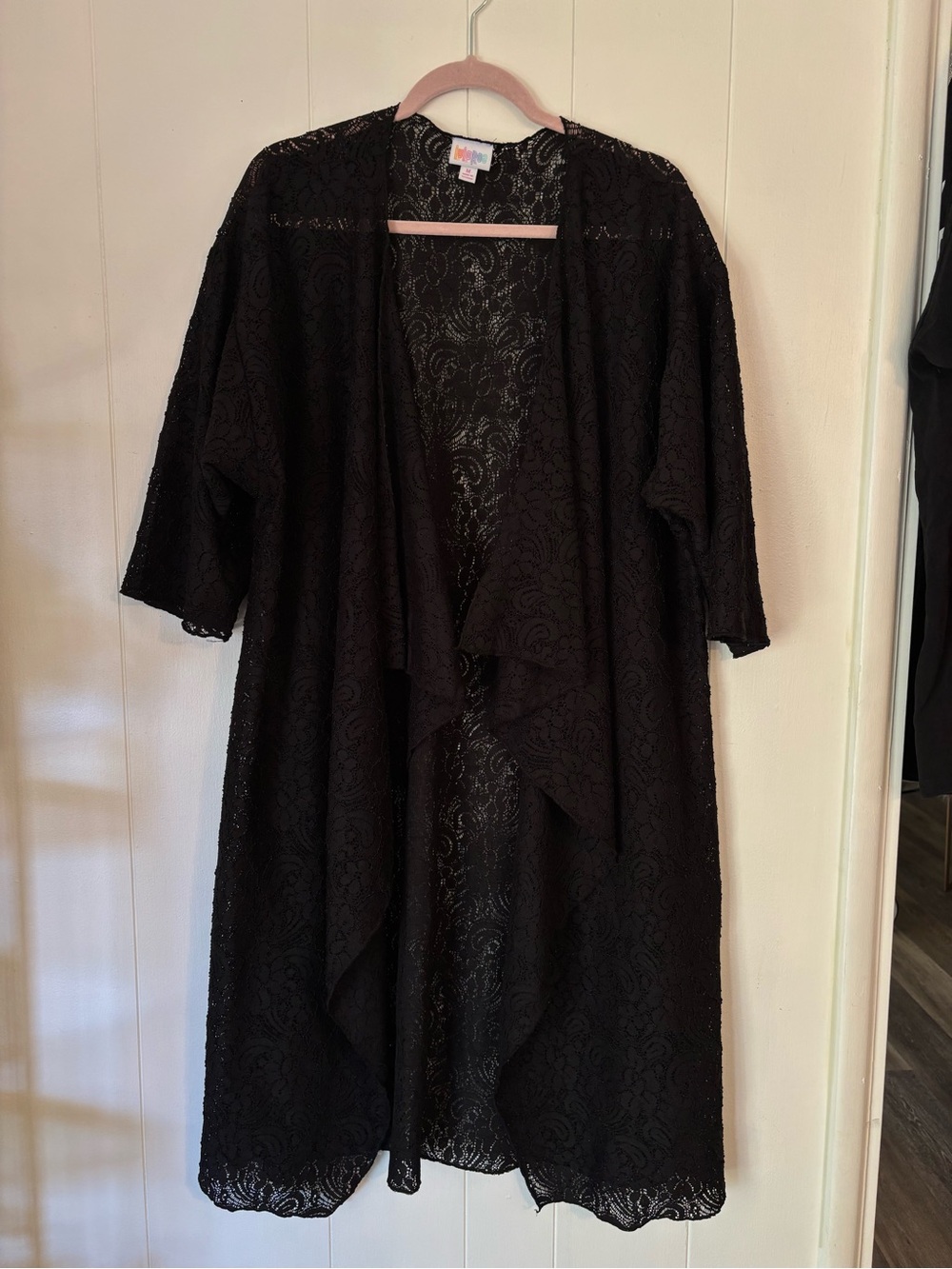 LuLaRoe Black Lace Overlay Duster